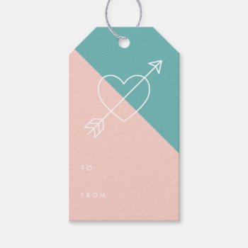Cross My Heart Gift Tag - Turquoise by AmberBarkley at Zazzle