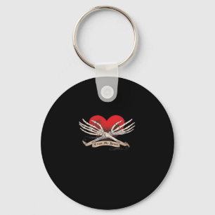 Cross My Heart Hope To Die Skeleton Hands Hearts Keychain