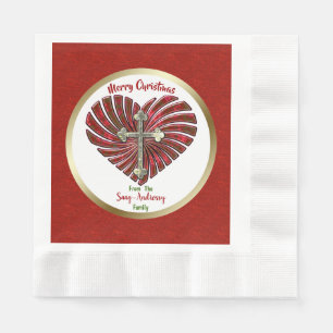 Cross-My-Heart Personalized Christmas Napkins