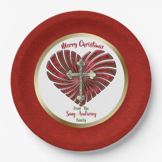 Cross-My-Heart Personalized Christmas Paper Plates