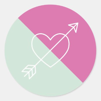 Cross My Heart Sticker - Fuchsia by AmberBarkley at Zazzle