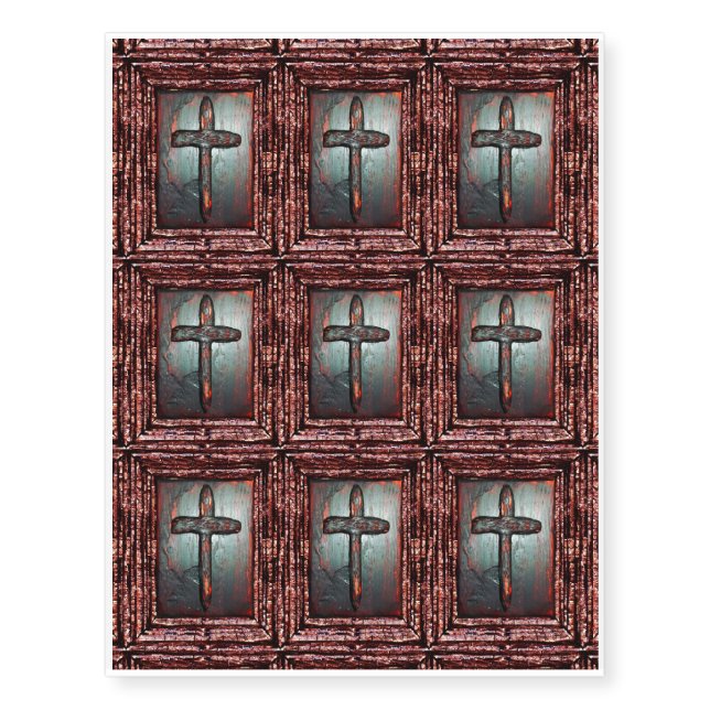 Cross of Blood Temporary Tattoos (Front)