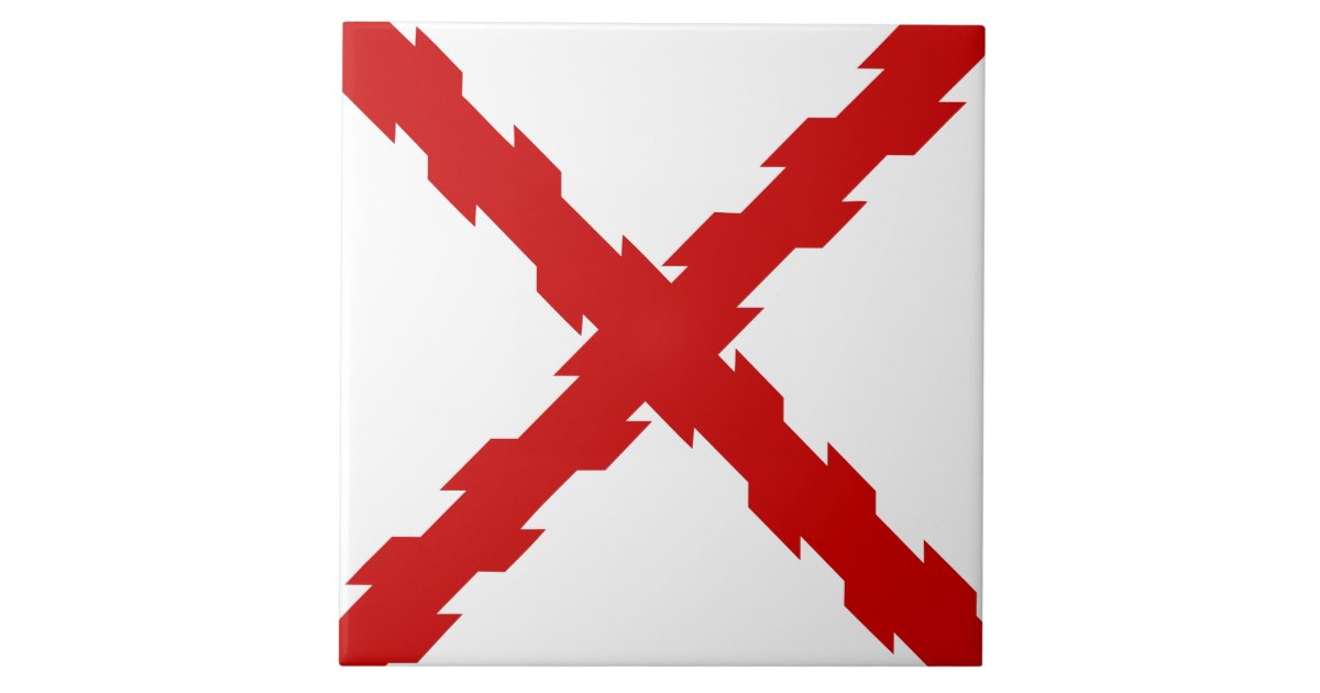 Cross of Burgundy Flag Ceramic Tile | Zazzle