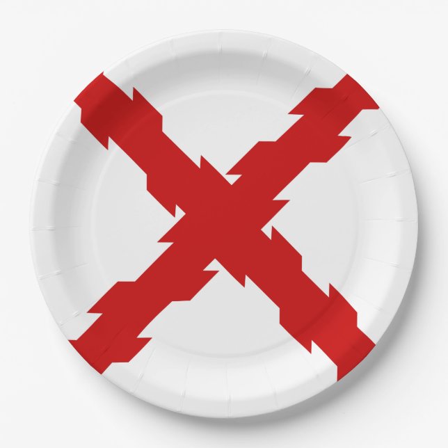 Cross of Burgundy Flag Paper Plates (Front)