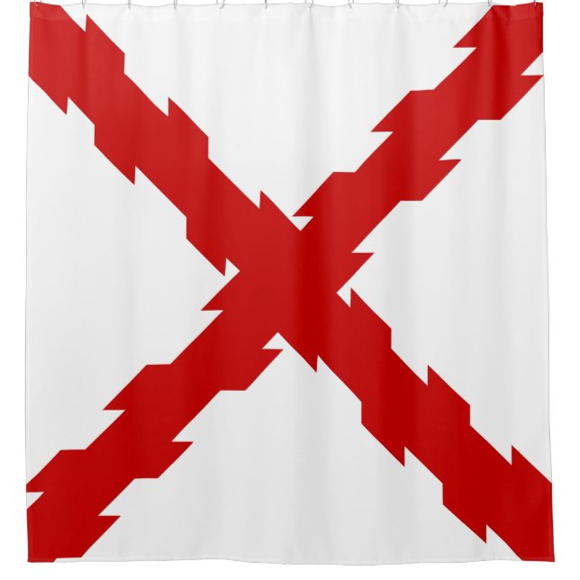 Cross of Burgundy Flag Shower Curtain (Front)