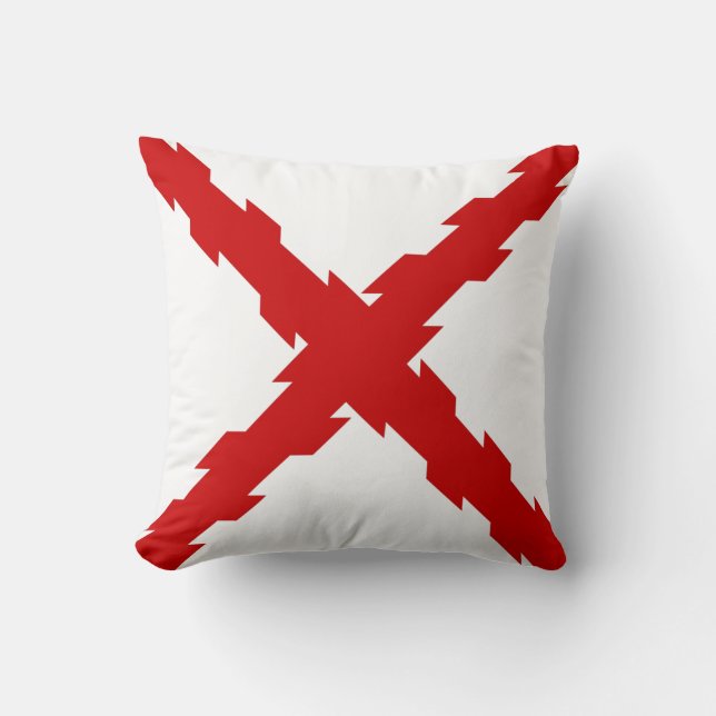 Cross of Burgundy Flag Throw Pillow (Front)