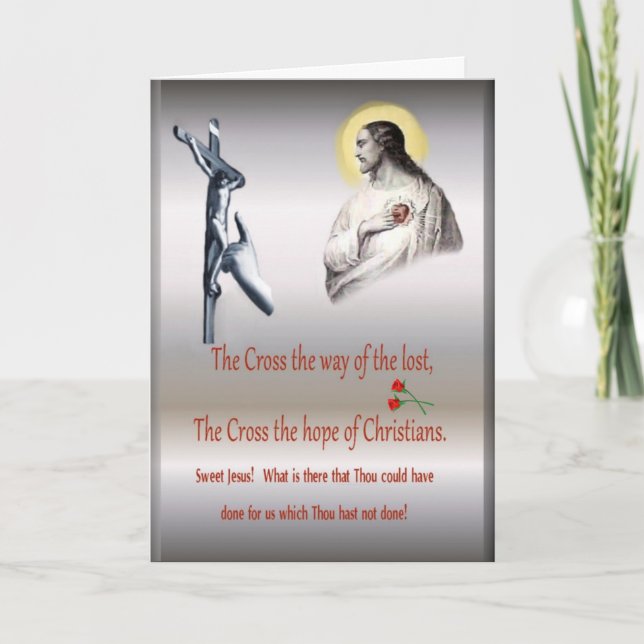 Cross of Christ greeting card, religious Card (Front)