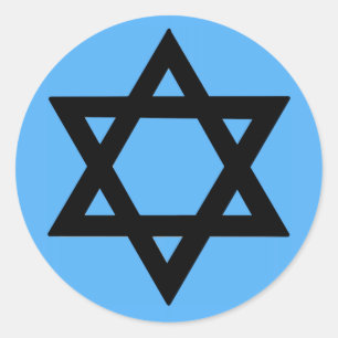 Cross of David on Sky Blue Background Classic Round Sticker