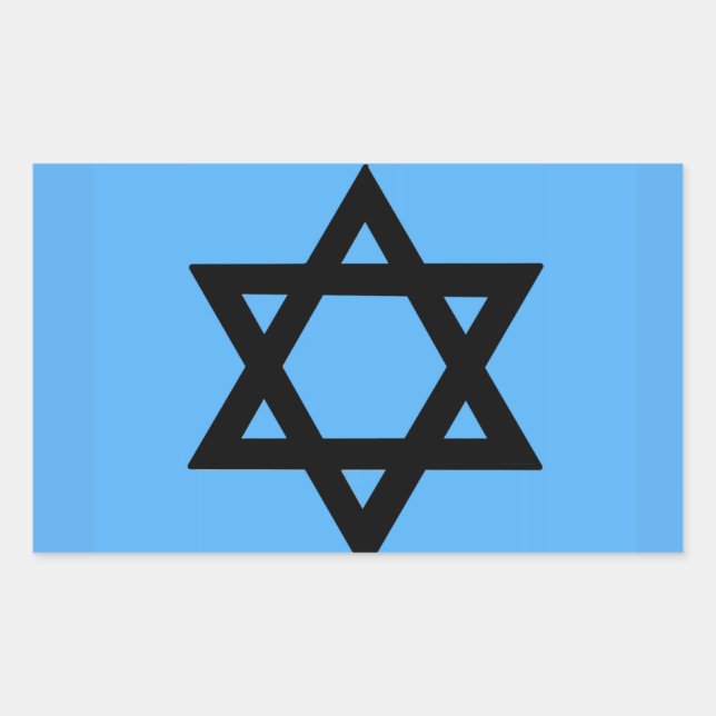 Cross of David on Sky Blue Background Rectangular Sticker (Front)
