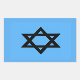 Cross of David on Sky Blue Background Rectangular Sticker