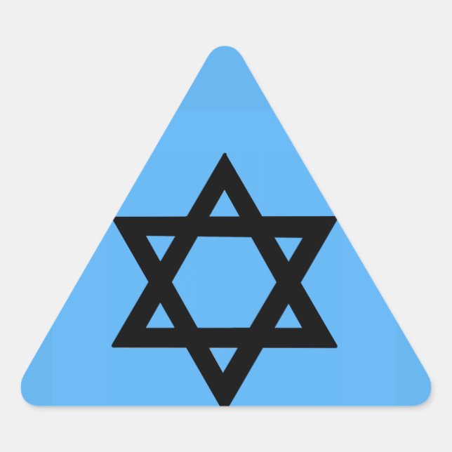 Cross of David on Sky Blue Background Triangle Sticker (Front)