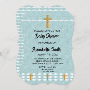Cross of Light Jesus Christ Baby Shower Invitation