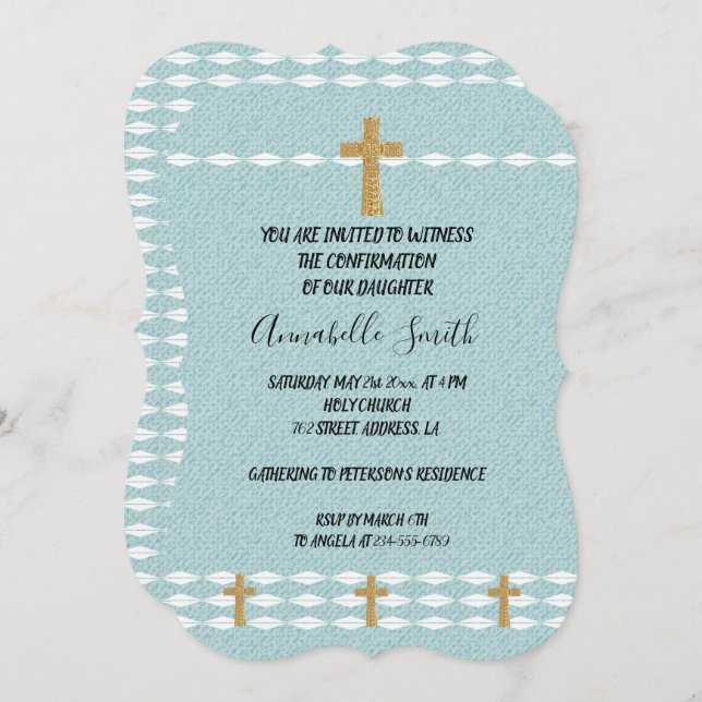 Cross of Light Jesus Christ  CONFIRMATION Invitation (Front/Back)