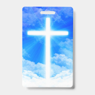 Cross of Light Jesus Christ Customizable Christia Badge