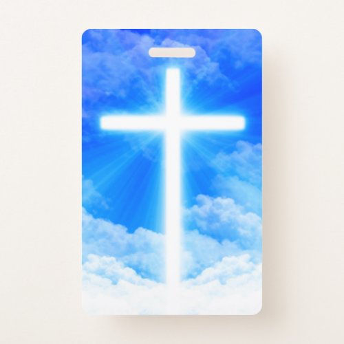 Cross of Light Jesus Christ Customizable Christia Badge