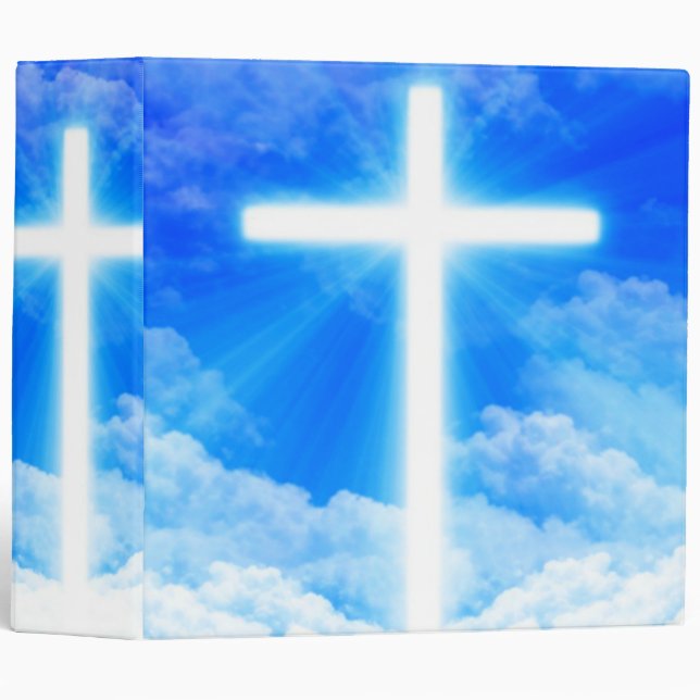 Cross of Light Jesus Christ Customizable Christian 3 Ring Binder (Front/Spine)