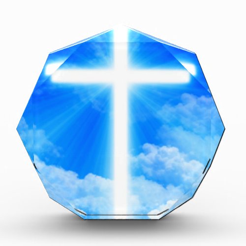 Cross of Light Jesus Christ Customizable Christian Acrylic Award