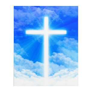 Cross of Light Jesus Christ Customizable Christian Acrylic Print