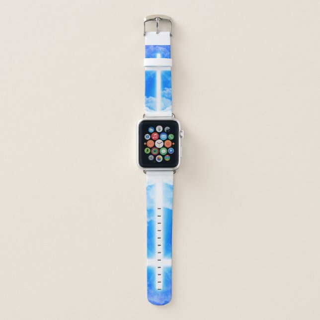 Cross of Light Jesus Christ Customizable Christian Apple Watch Band (Front)