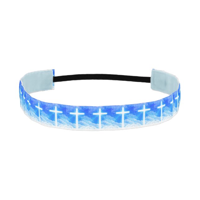Cross of Light Jesus Christ Customizable Christian Athletic Headband (Front)