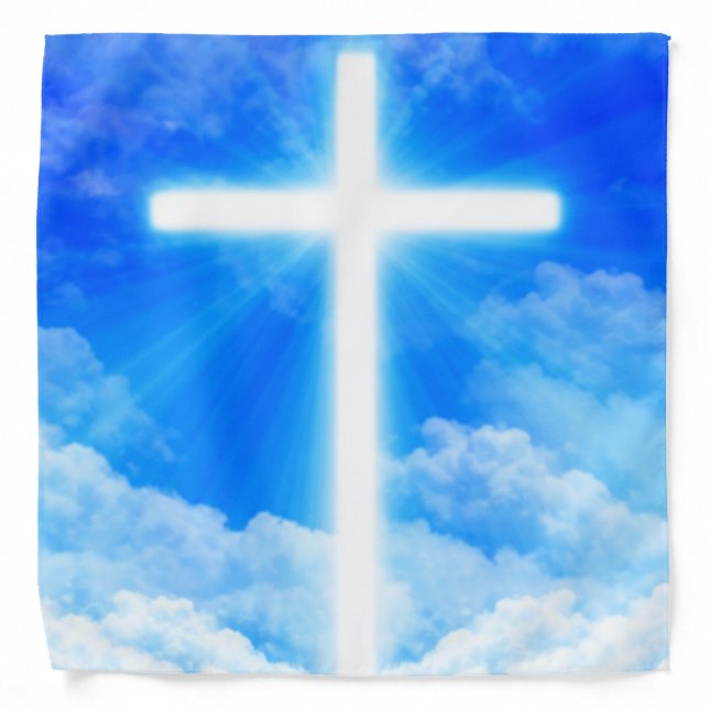 Cross of Light Jesus Christ Customizable Christian Bandana (Front)