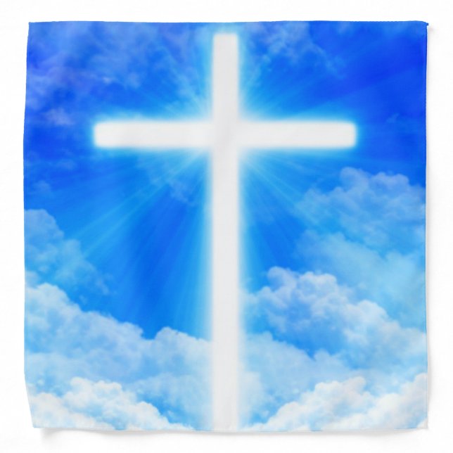 Cross of Light Jesus Christ Customizable Christian Bandana (Front)