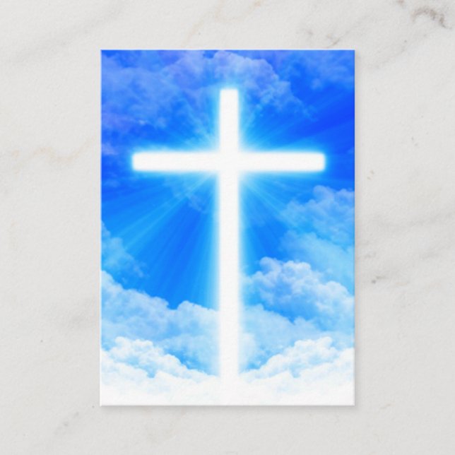 Cross of Light Jesus Christ Customizable Christian Business Card (Front)