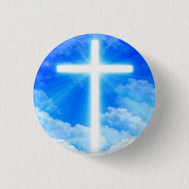 Cross of Light Jesus Christ Customizable Christian Button (Front)
