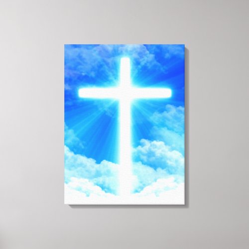 Cross of Light Jesus Christ Customizable Christian Canvas Print