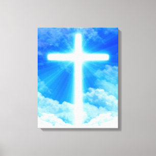 Cross of Light Jesus Christ Customizable Christian Canvas Print