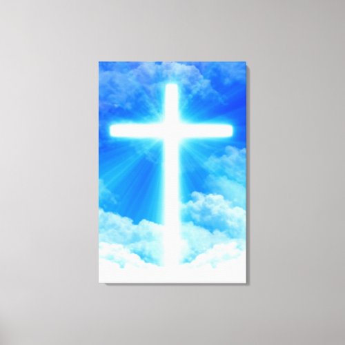 Cross of Light Jesus Christ Customizable Christian Canvas Print