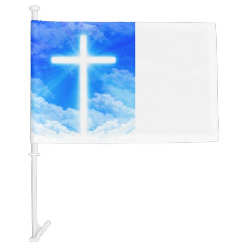 Cross of Light Jesus Christ Customizable Christian Car Flag