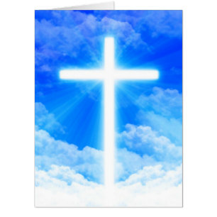 Cross of Light Jesus Christ Customizable Christian Card