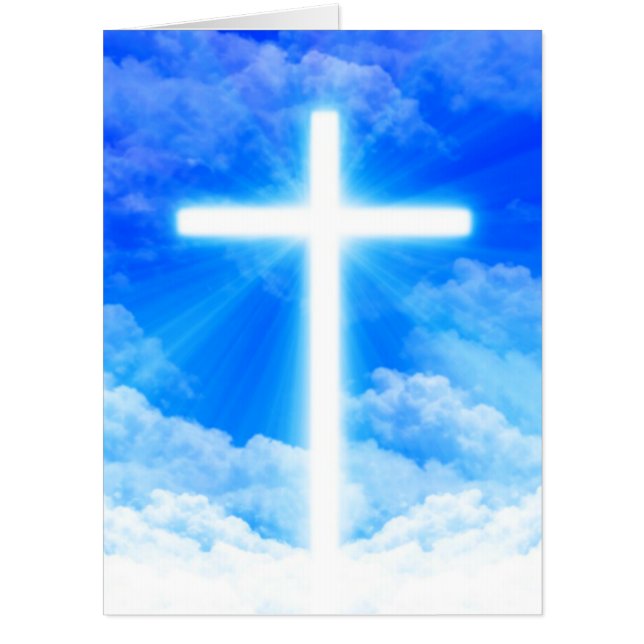 Cross of Light Jesus Christ Customizable Christian Card (Front)
