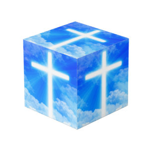 Cross of Light Jesus Christ Customizable Christian Cube