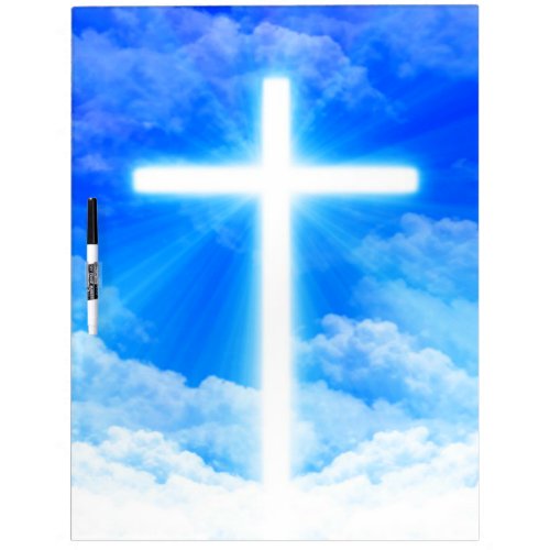 Cross of Light Jesus Christ Customizable Christian Dry Erase Board