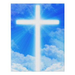 Cross of Light Jesus Christ Customizable Christian Faux Canvas Print