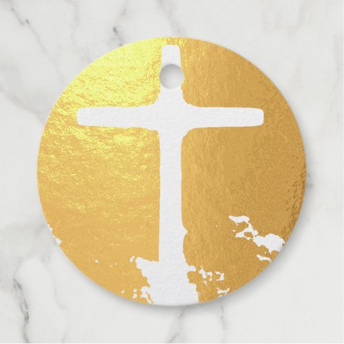 Cross of Light Jesus Christ Customizable Christian Foil Favor Tags
