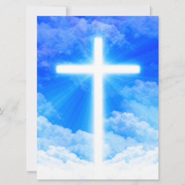 Cross of Light Jesus Christ Customizable Christian Holiday Card (Front)