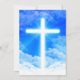 Cross of Light Jesus Christ Customizable Christian Holiday Card