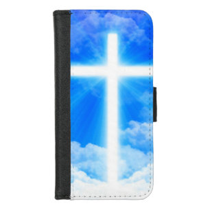 Cross of Light Jesus Christ Customizable Christian iPhone 8/7 Wallet Case
