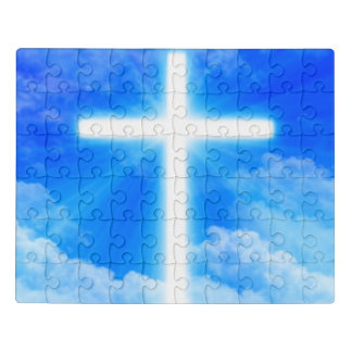 Cross of Light Jesus Christ Customizable Christian Jigsaw Puzzle