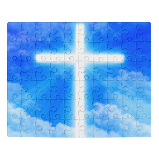 Cross of Light Jesus Christ Customizable Christian Jigsaw Puzzle (Puzzle Horizontal)