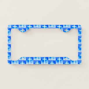 Cross of Light Jesus Christ Customizable Christian License Plate Frame