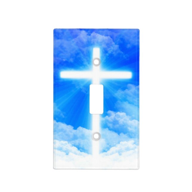 Cross of Light Jesus Christ Customizable Christian Light Switch Cover (Front)