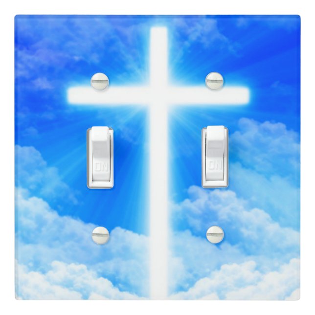Cross of Light Jesus Christ Customizable Christian Light Switch Cover (In Situ)