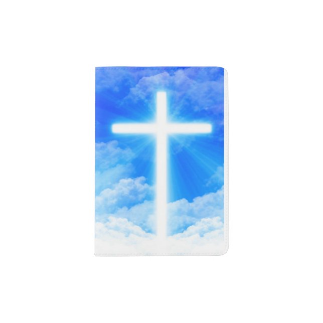 Cross of Light Jesus Christ Customizable Christian Passport Holder (Front)