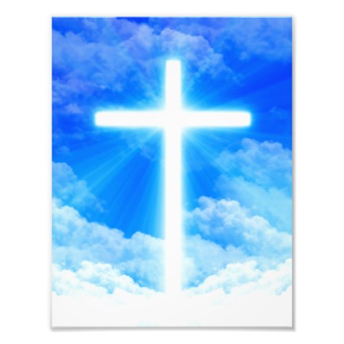 Cross of Light Jesus Christ Customizable Christian Photo Print