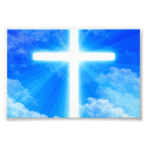 Cross of Light Jesus Christ Customizable Christian Photo Print