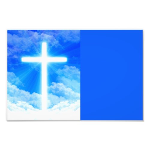 Cross of Light Jesus Christ Customizable Christian Photo Print